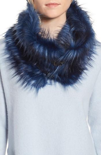 Women's Heurueh Buckled Faux Fur Cowl Scarf