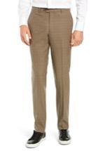 Men's Nordstrom Men's Shop Trim Fit Flat Front Stretch Wool Pants X - Beige