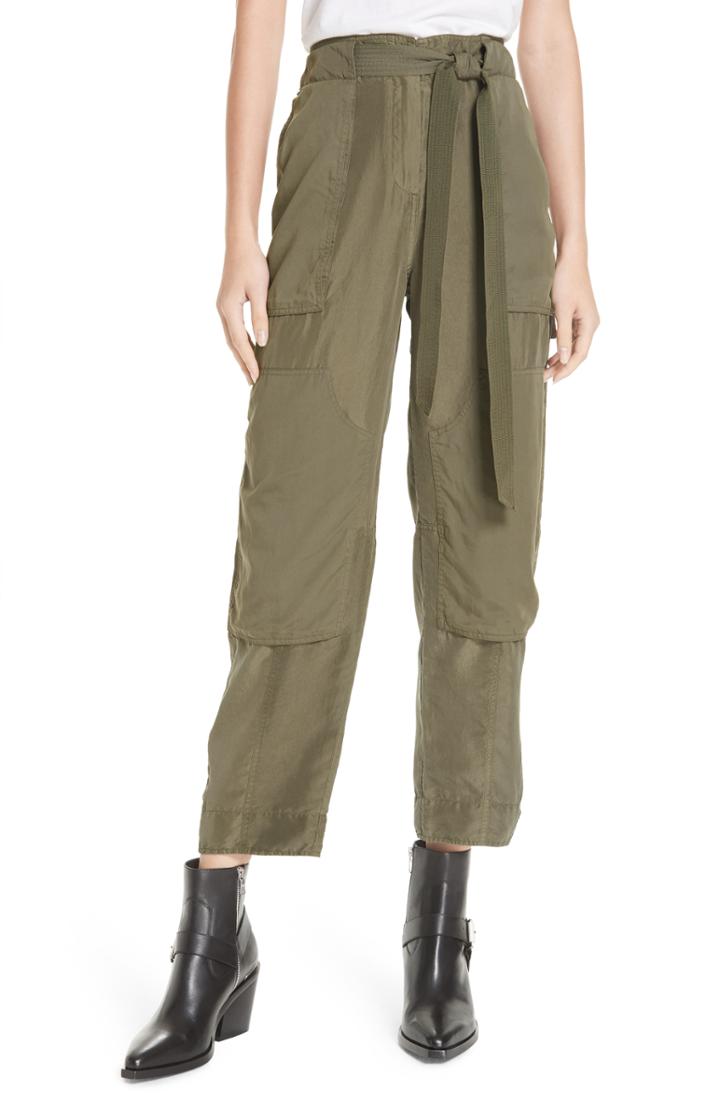 Women's Rag & Bone Henri Crop Silk Pants