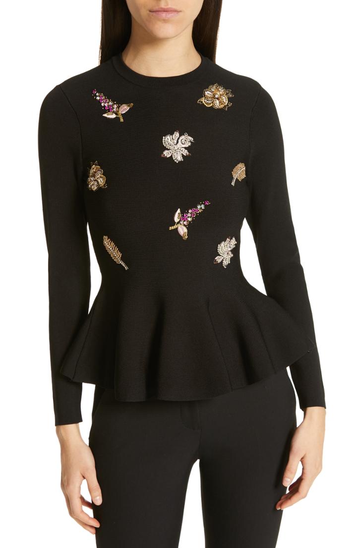 Women's Ted Baker London Tynna Embellished Sweater - Black