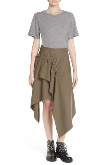 Women's 3.1 Phillip Lim Mixed Media Wool & Cotton T-shirt Dress - Green