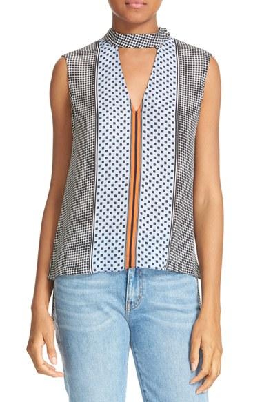 Women's Derek Lam 10 Crosby Collar Detail Silk Blouse