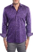 Men's Bertigo Paisley Modern Fit Sport Shirt, Size - Purple