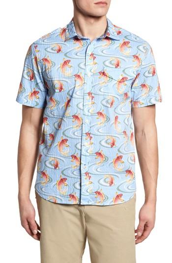 Men's Tommy Bahama The Kois Of Summer Fit Camp Shirt, Size Medium - Blue