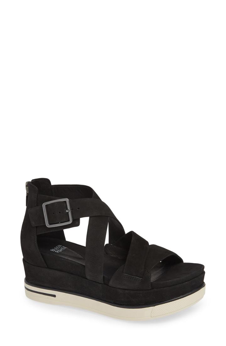 Women's Eileen Fisher Boost Wedge Sandal M - Black