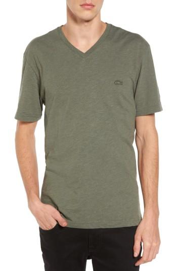 Men's Lacoste V-neck T-shirt (m) - Green