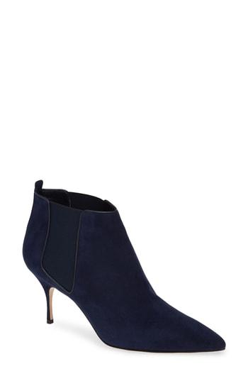 Women's Manolo Blahnik Dildi Pointy Toe Bootie Us / 41eu - Blue