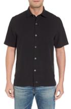 Men's Tommy Bahama Oasis Jacquard Silk Sport Shirt - Black