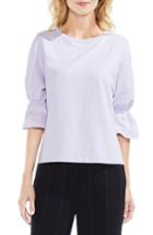 Women's Vince Camuto Smocked Elbow Sleeve French Terry Top, Size - Purple