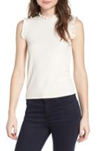 Women's Cupcakes And Cashmere Belen Ruffle Trim Ribbed Tank - Ivory