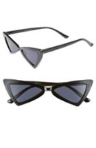 Women's Leith Futuristic 55mm Cat Eye Sunglasses - Black