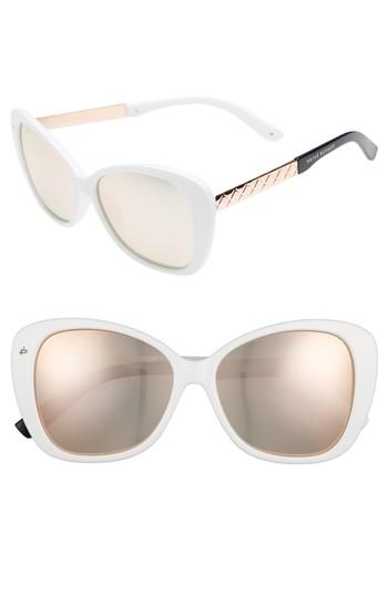 Women's Prive Revaux The Jackie O 56mm Cat Eye Sunglasses - White Polarized