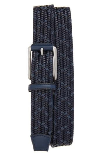 Men's Torino Belts Woven Mixed Media Belt - Black/ Burgundy