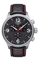 Men's Tissot T-sport Chronograph Leather Strap Watch, 45mm