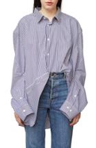 Women's Vetements Stripe Cotton Shirt - Blue