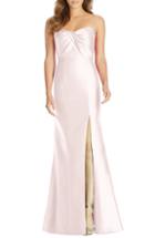 Women's Alfred Sung Sateen Twill Strapless Sweetheart Neckline Gown - Pink