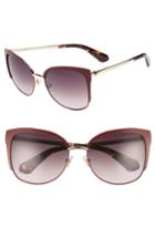 Women's Kate Spade New York 'genice' 57mm Cat-eye Sunglasses - Ople Burgundy