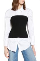 Women's Halogen Corset Sweater, Size - Black