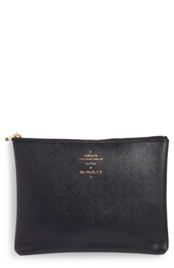Monocle X Delfonics Quitterie Faux Leather Zip Pouch - Black