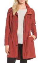 Women's Badgley Mischka Wrap Coat With Genuine Lamb Fur Collar