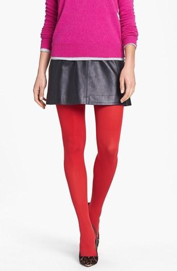 Nordstrom 'everyday' Opaque Tights (2 For $24) Red