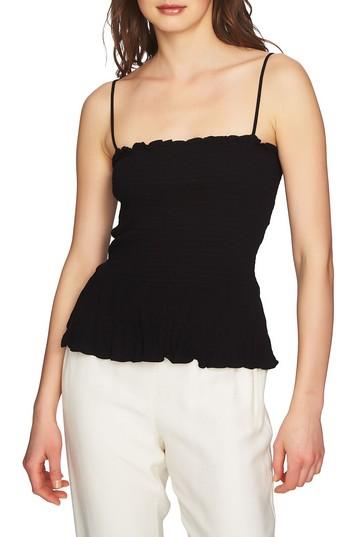 Women's 1.state Smocked Spaghetti Strap Top - Black