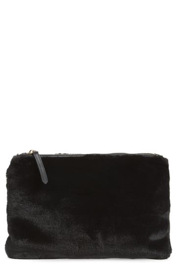 Jules Kae Jen Faux Fur Pouch - Black
