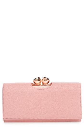 Women's Ted Baker London Tammyy Pebbled Leather Matinee Wallet - Pink