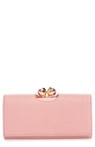 Women's Ted Baker London Tammyy Pebbled Leather Matinee Wallet - Pink