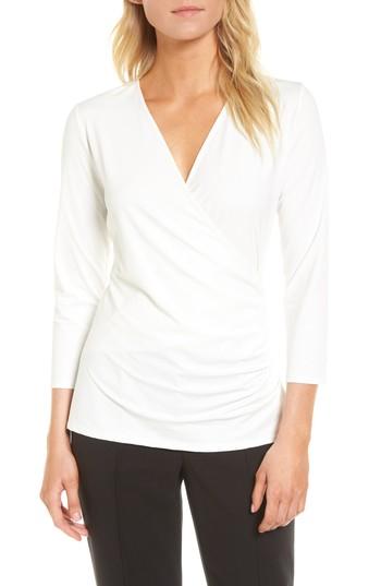 Women's Emerson Rose Ruched Stretch Knit Top - Ivory