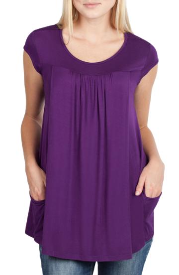 Women's Savi Mom Babydoll Maternity/nursing Top - Purple