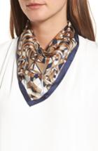 Women's Tory Burch Psychedelic Geo Silk Neckerchief, Size - Beige