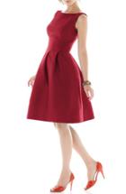 Women's Alfred Sung Dupioni Fit & Flare Dress - Red