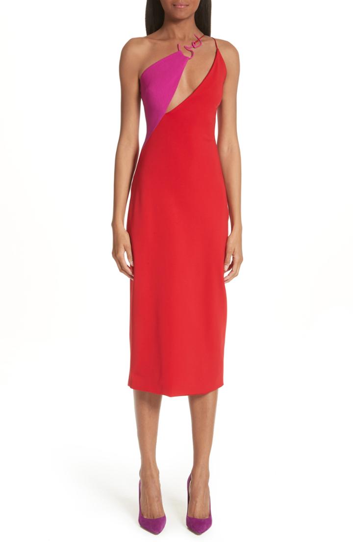 Women's Cushnie Et Ochs Poppy Demi Twisted Neckline Dress