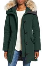 Women's Canada Goose Rossclair Genuine Coyote Fur Trim Down Parka (14-16) - Green