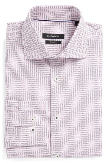 Men's Bugatchi Trim Fit Dot Dress Shirt - Red