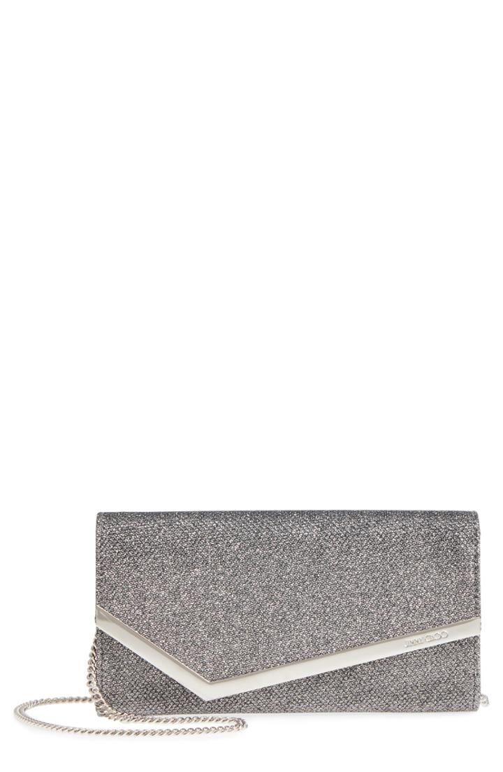 Jimmy Choo Emmie Glitter Mesh Clutch -