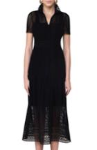 Women's Akris Punto Lace Mesh Midi Dress - Black