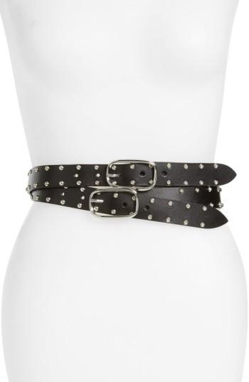 Women's Iro Enezia Set Of Two Studded Leather Belts - Black