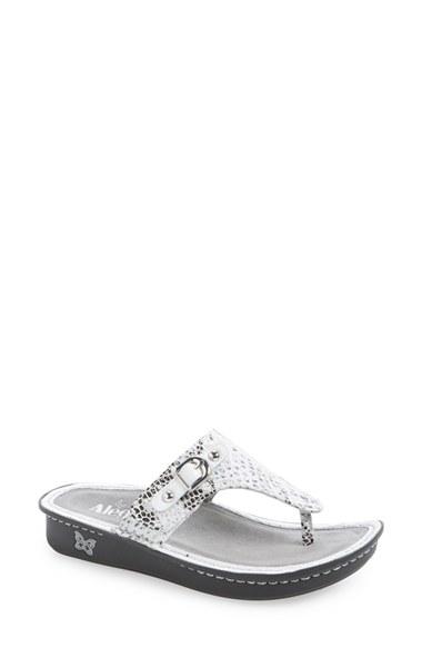 Women's Alegria 'vanessa' Thong Sandal -5.5us / 35eu - Metallic