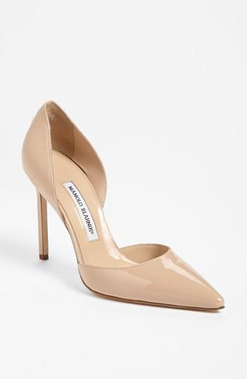 Manolo Blahnik 'tayler' D'orsay Pump Nude