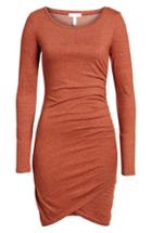 Women's Leith Ruched Long Sleeve Dress - Brown