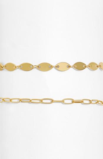 Women's Baublebar Rectangle And Coin Set Of 2 Chain Anklets