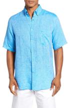 Men's Paul & Shark Regular Fit Linen Sport Shirt Eu - Blue