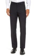 Men's Monte Rosso Flat Front Stripe Stretch Wool Trousers - Blue