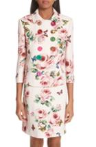 Women's Dolce & Gabbana Embellished Button Floral Jacket Us / 44 It - Pink
