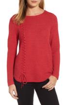 Women's Nic+zoe Braided Up Sweater - Red
