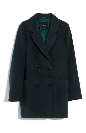Women's Madewell Hollis Double Breasted Coat - Green