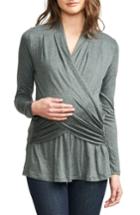 Women's Maternal America Drape Maternity/nursing Top - Grey