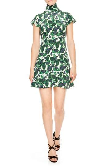 Women's Sandro Tie Back Print Silk Dress